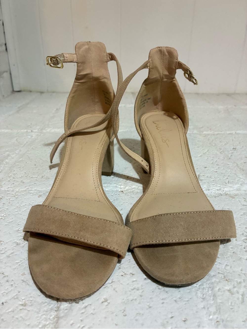Lulus Women’s Ankle Strap Block Heel Sandals - Nude